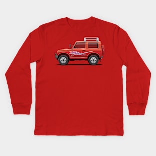 Jimny JA11 SJ410 Red - Side Kids Long Sleeve T-Shirt